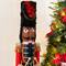 Glitzhome® 36.5"H Wooden Christmas African American Soldier Nutcracker